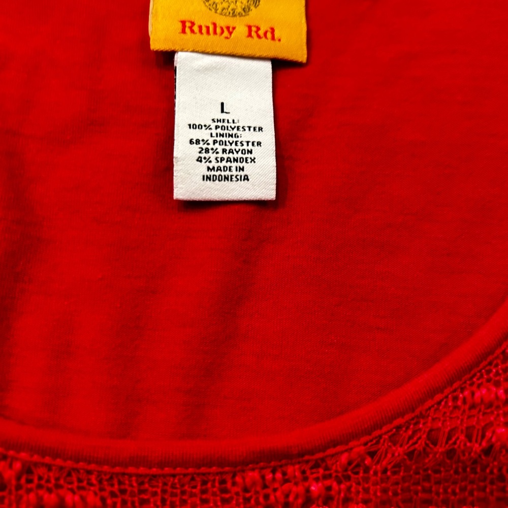 Ruby Rd. Red Sleeveless Tank Top - Picture 3 of 4